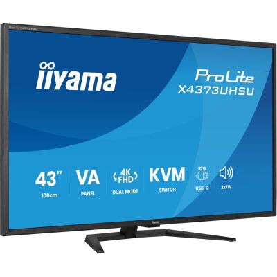 3. iiyama ProLite X4373UHSU-B2 monitor komputerowy 108 cm (42.5") 3840 x 2160 px 4K Ultra HD LED Czarny