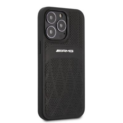 4. Etui AMG Leather Curved Lines na iPhone 13 Pro / iPhone 13 - czarne