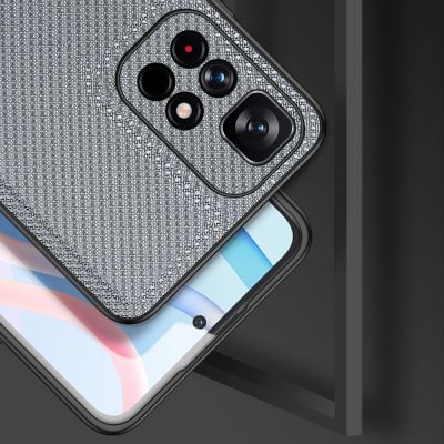 4. Dux Ducis Fino etui pokrowiec pokryty nylonowym materiałem Poco M4 Pro 5G niebieski