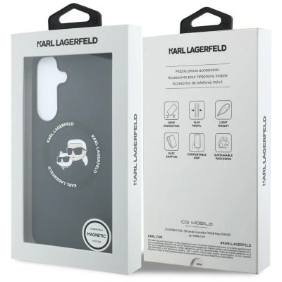 8. Etui Karl Lagerfeld Silicone Karl&Choupette Heads MagSafe na Samsung Galaxy S26 FE - czarne