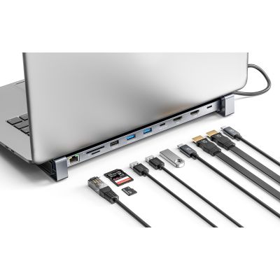 3. Manhattan 190398 stacja dokująca Przewodowa USB 3.2 Gen 1 (3.1 Gen 1) Type-C Szary