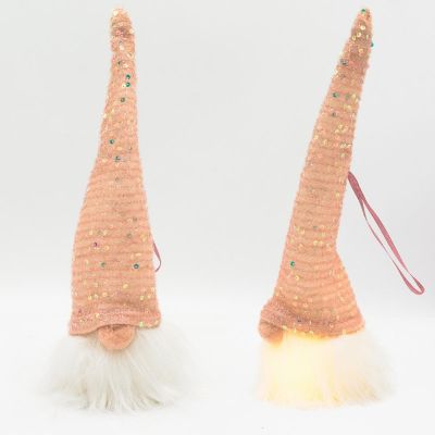 7. MIKOŁAJ DEKORACYJNY LED 25CM RÓŻOWY