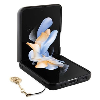 4. Etui Guess 4G Charms Collection na Samsung Galaxy Z Flip 5 - brązowe