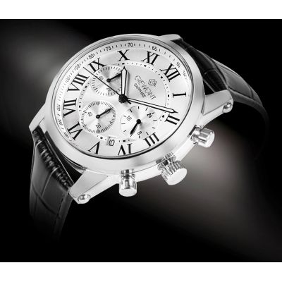2. Zegarek Męski Giewont Chronograph Sapphire Srebrny GW6260-A1