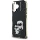 6. Etui Karl Lagerfeld IML Aquarelle Karl & Choupette & Logo na iPhone 16 - czarne