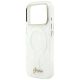 6. Etui Guess IML Shell Script Metal MagSafe na iPhone 17 Pro Max - białe