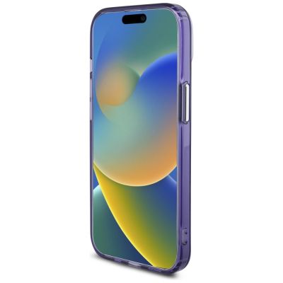 5. Etui Karl Lagerfeld IML Monogram Karl & Choupette Head MagSafe na iPhone 15 - fioletowe