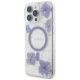 2. Etui Guess Resin Flowers MagSafe na iPhone 16 Pro - fioletowe
