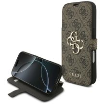 Etui Guess Book 4G Metal Logo na iPhone 18 Pro / 17 Pro - brązowe
