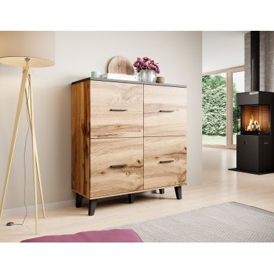 4. Komoda LOTTA 110 4D wotan + czarny mat