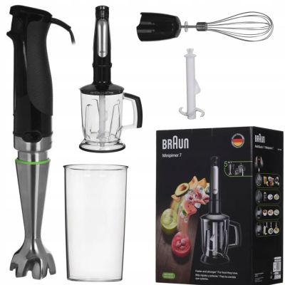12. Braun MultiQuick 7 MQ 7045X 1,25 l Blender immersyjny 1000 W Czarny, Stal nierdzewna