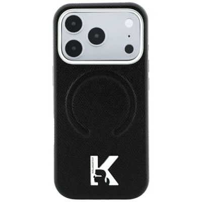 3. Etui Karl Lagerfeld Grained Embossed Ring & Kameo Logo MagSafe na iPhone 18 Pro / 17 Pro - czarne