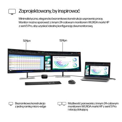 10. Monitor HP Series 5 24-calowy monitor seria 5 Pro WUXGA – 524pn