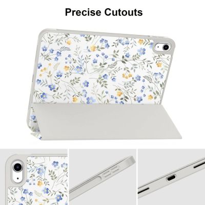 6. Etui Tech-Protect SC Pen na iPad 10.9" 2022 (10 gen.) / 11" 2025 (11 gen.) - stokrotki z liśćmi