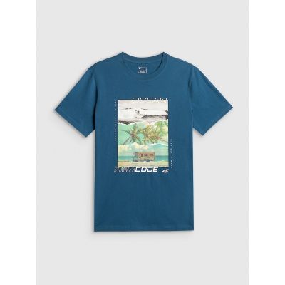 5. T-shirt regular z nadrukiem męski 4F 4FRSS26TTSHM4304-46S
