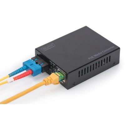 23. Media konwerter RJ45 10/100/1000Base-T na SC duplex 1000Base-LX, SM, 20km