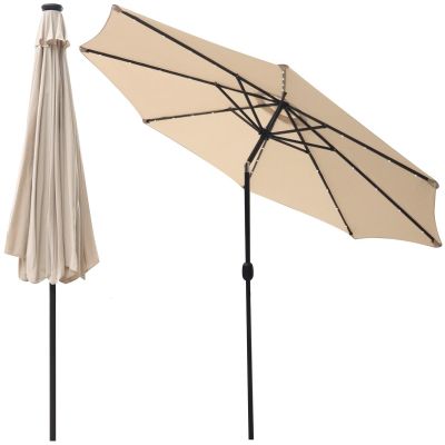16. PARASOL OGRODOWY Z OŚWIETLENIEM LED 300CM BEŻOWY