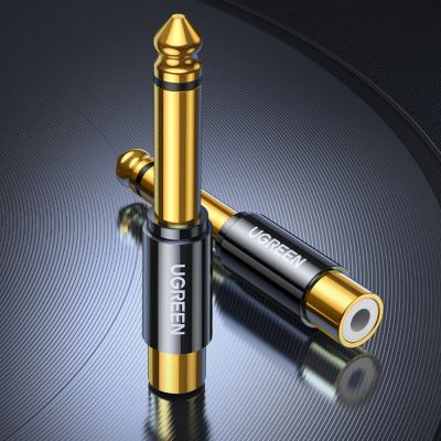 6. Ugreen przejściówka adapter jack 6,35 mm (męski) na RCA (żeński) złoty (AV169 80731)