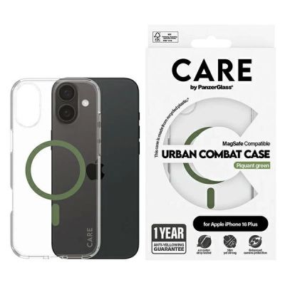 Etui CARE by PanzerGlass Flagship Case z MagSafe na iPhone 16 Plus - zielone