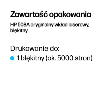 8. HP 508A oryginalny wkład laserowy, błękitny