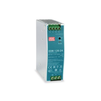 6. Zasilacz przemysłowy LevelOne 24VDC/120W+szyna DIN srebrny