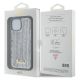 8. Etui Guess Sequin Script Metal na iPhone 15 - srebrne