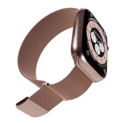 4. Pasek ze stali nierdzewnej Puro Milanese do Apple Watch 38 / 40 / 41 mm - różowy