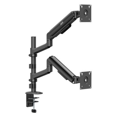10. ERGO OFFICE UCHWYT / WIESZAK NA 2 MONITORY, SPRĘŻYNA GAZOWA, 17"-32", 1-10KG, CZARNY MAT, ER-692 B