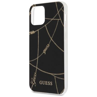 8. Etui Guess Gold Chain Collection na iPhone 12 mini - czarne