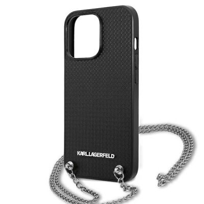 6. Etui Karl Lagerfeld Leather Textured and Chain na iPhone 13 Pro Max 6,7" - czarne