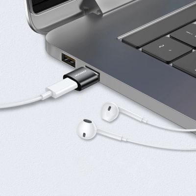 4. Joyroom adapter przejściówka z USB Typ C (żeński) na USB (męski) 2 szt. czarny (S-H152 Black)
