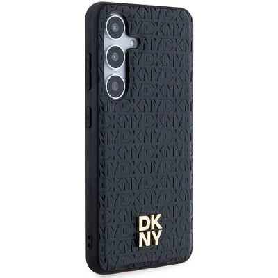 4. Etui DKNY Leather Pattern Metal Logo MagSafe na Samsung Galaxy S24 - czarne