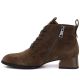3. Skórzane botki damskie na obcasie zamsz camel Vinceza FIO27-67036