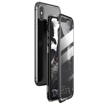 2. Wozinsky Full Magnetic Case magnetyczne etui 360 pokrowiec na przód i tył z wbudowanym szkłem Samsung Galaxy A72 4G czarno-przezroczysty