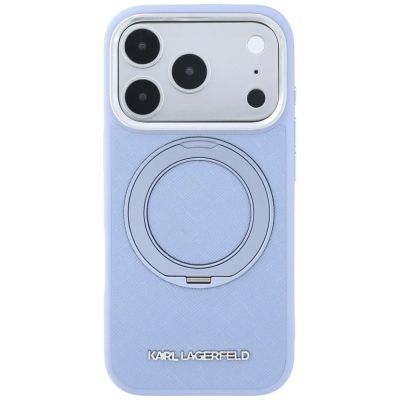 3. Etui Karl Lagerfeld Ring Stand 360 Saffiano Classic Logo MagSafe na iPhone 18 Pro Max / 17 Pro Max - jasnoniebieskie
