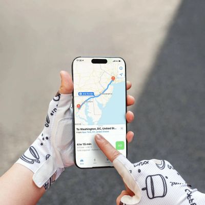 3. Rękawiczki rowerowe Rockbros S389 damskie krótkie amortyzujące L - białe