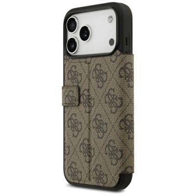 5. Etui Guess Book 4G Metal Logo na iPhone 18 Pro Max / 17 Pro Max - brązowe