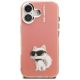 3. Etui Karl Lagerfeld IML Aquarelle Choupette & Logo na iPhone 16 - różowe