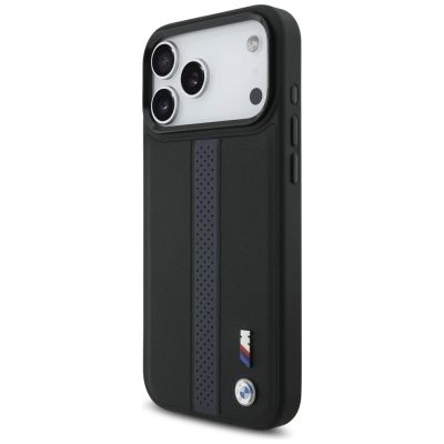 2. Etui BMW M Perforated Stripe Logo MagSafe na iPhone 17 Pro Max - niebieskie