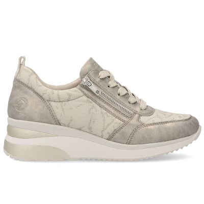 4. Sneakersy damskie na koturnie złote Remonte Rieker D2401-61