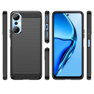 2. Carbon Case etui do Infinix Hot 20 elastyczny silikonowy karbonowy pokrowiec czarne