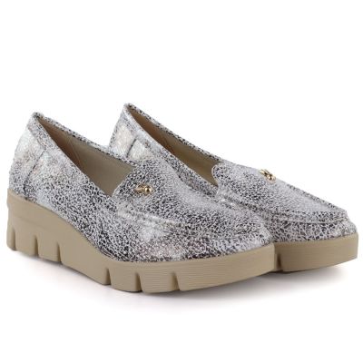 4. Półbuty damskie na platformie złote M.Daszyński MR23109D