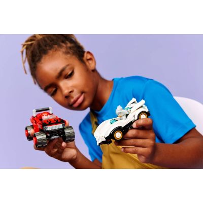 10. LEGO Sonic the Hedgehog 77118 - Silver w samochodzie kontra Knuckles w monster trucku