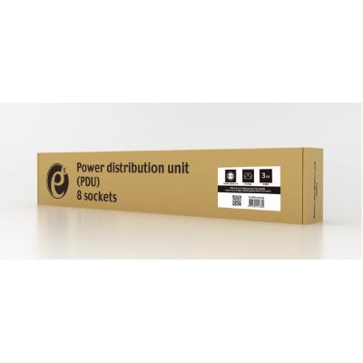 5. GEMBIRD LISTWA ZASILAJĄCA RACK 19" PDU EG-PDU-014-C14 1U, 10A, 8X SCHUKO, WTYK C14, KABEL 3M