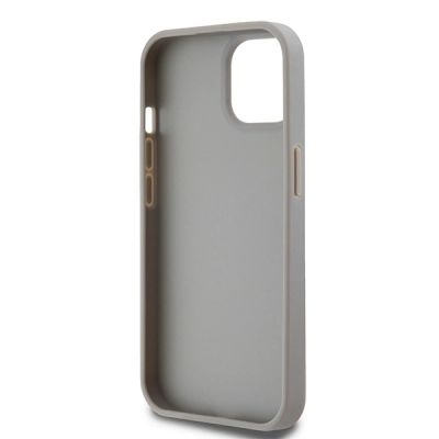 7. Etui DKNY Leather Mono Stripe & Metal Logo na iPhone 15 / 14 / 13 - beżowe
