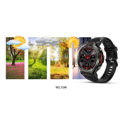 19. Smartwatch VELTORI VT140-1 Czarny Pasek Silikonowy