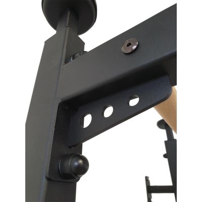 18. ROZPOROWA DRABINKA GIMNASTYCZNA DREWNIANO METALOWA Z METALOWYM DRĄŻKIEM W KOLORZE DĘBU BENCHK 511