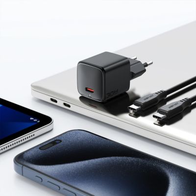 11. Ładowarka sieciowa Acefast A118 30W GaN USB-C z kablem USB-C - USB-C 1.2m - czarna