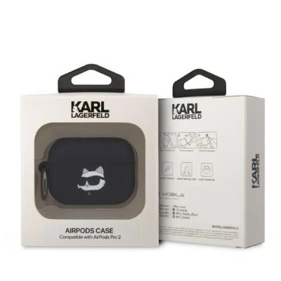 4. Etui Karl Lagerfeld Silicone Choupette Head 3D na AirPods Pro 2 - czarne