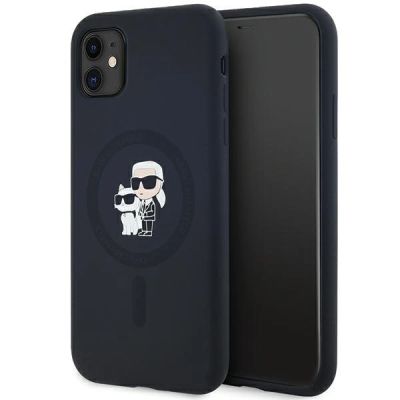 Etui Karl Lagerfeld Silicone Karl&Choupette MagSafe na iPhone 11 / Xr - czarne